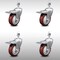 Service Caster 4 Inch SS Maroon Polyurethane 1/2 Inch Threaded Stem Caster Set Total Lock Brake SCC-SSTSTTL20S414-PPUB-MRN-121315-4 - alternate 1
